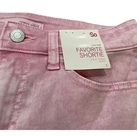 NWT SO Size 5 Pink Low Rise Favorite 2.5 inch inseam Shorties - Picture 4 of 8